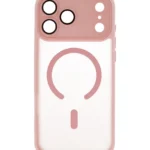 Matte-Transparent with Camera Protector Magsafe Case for iPhone 17 Pro Max Pink